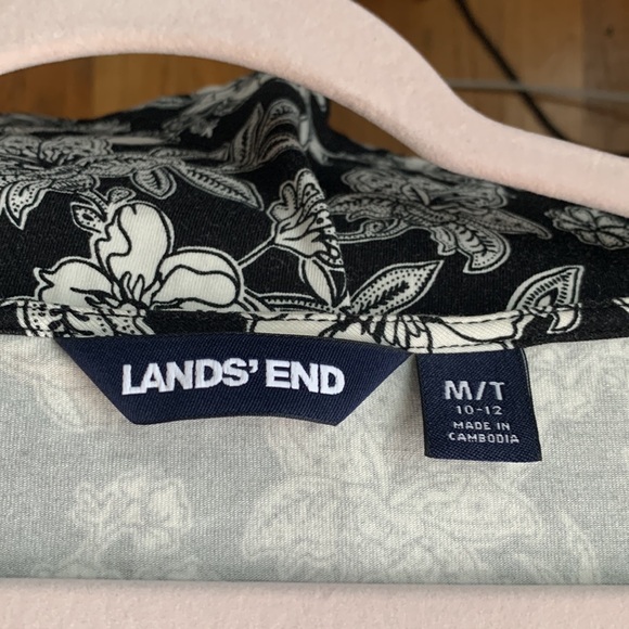 Landsend scoop neck midi dress with ruched waistband. Size medium Tall. - Picture 3 of 8